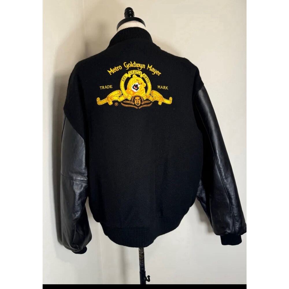 Vintage 1997 Size Xxl Steer Brand wool Leather Bomber Jacket MGM euc made in USA